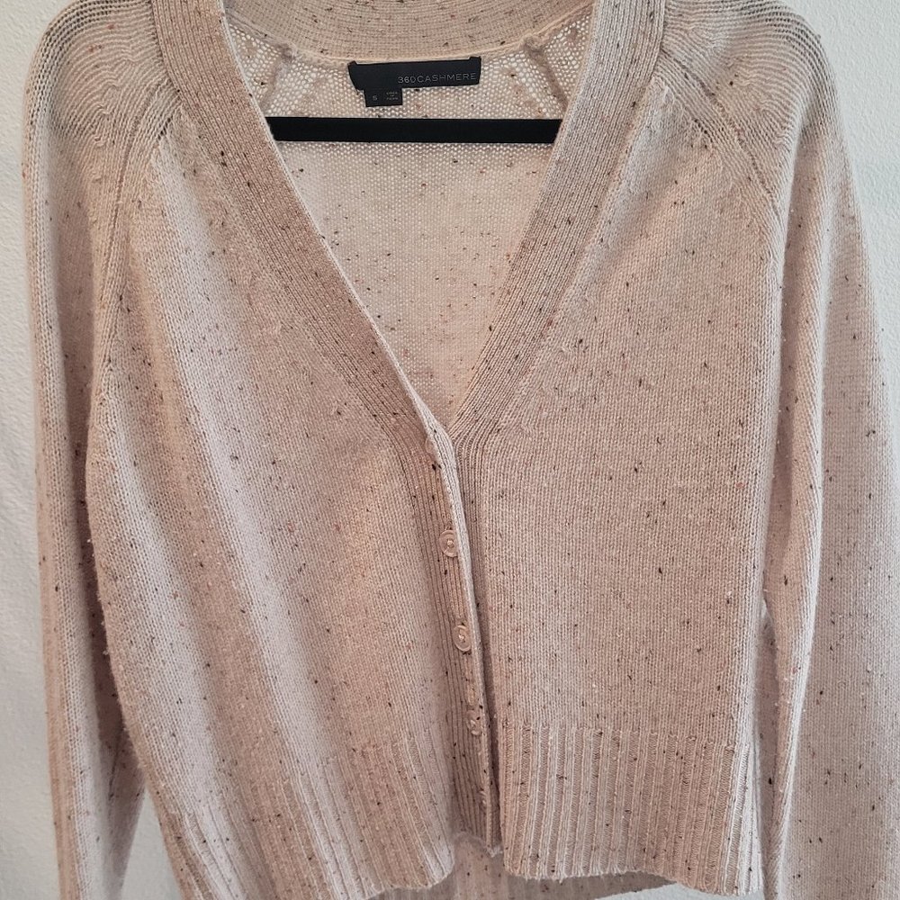 Cream Cardigan by 360 Cashmere
